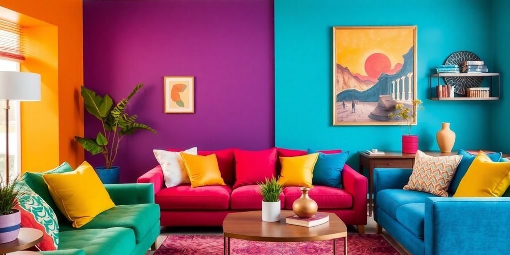 Combinatii de culori in designul interior, fotografie atragatoare.