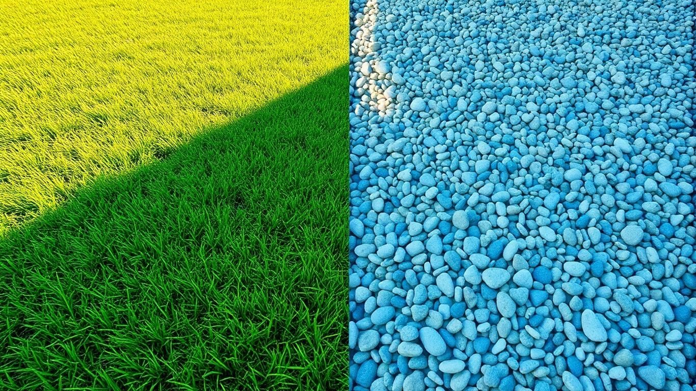 Gazon versus pietriș în curți amenajate